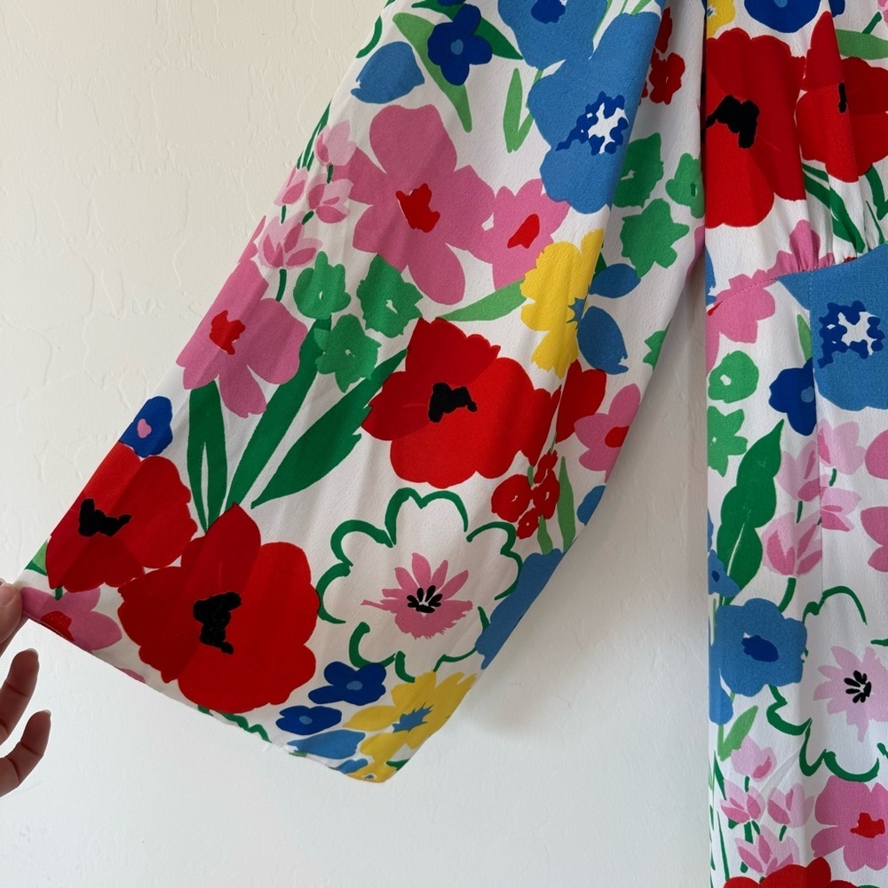 ASOS Bright Floral Open Tie Back Wide Leg Jumpsuit - Picture 6 of 12